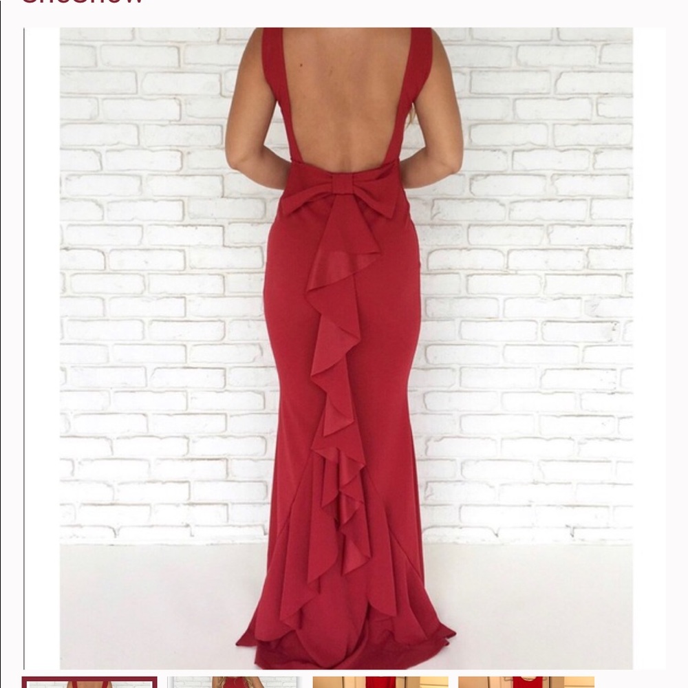 SheShow Red Dress with Bow